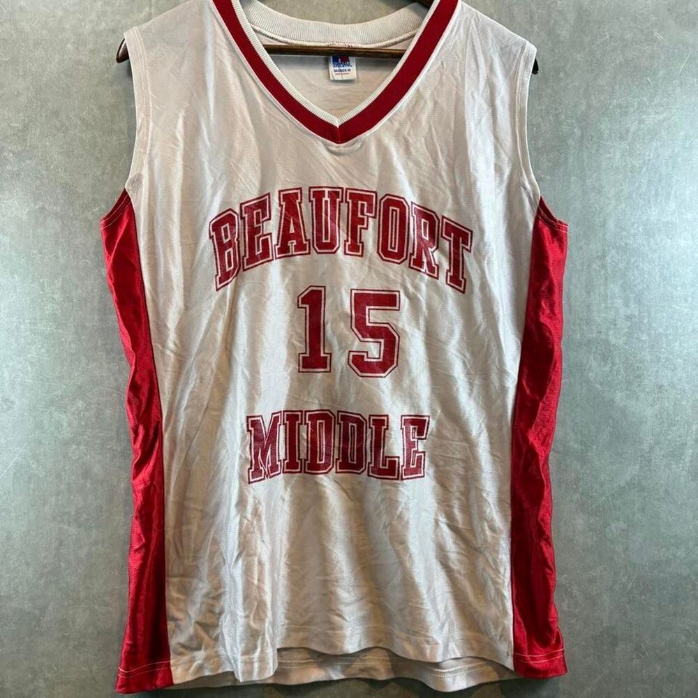 Russell-athletic Men's White and Red Jersey